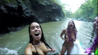 SinsLife - Epic Outdoor Hardcore 4 way Fuck Fest in Beautiful Waterfall!